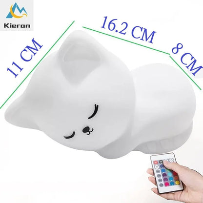 Veilleuse Lumineuse Bebe Chat LED – 7 Couleurs | Rechargeable USB