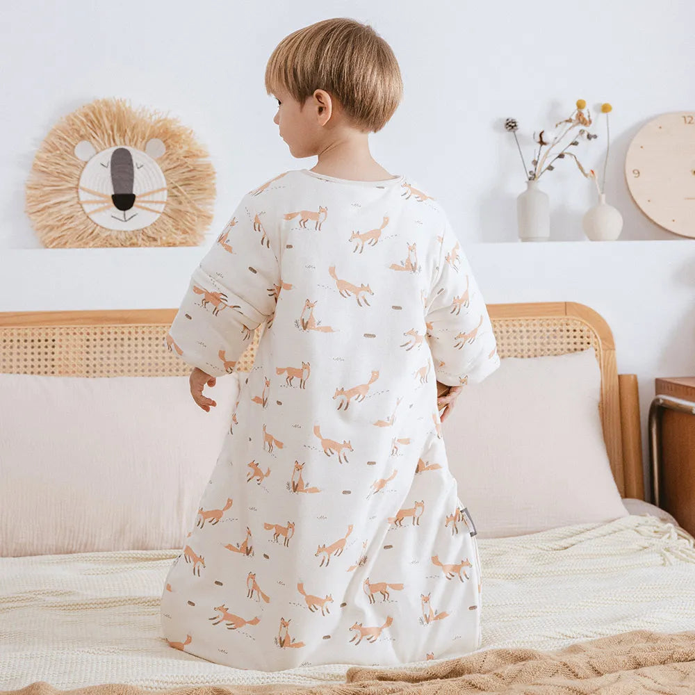 Gigoteuse bébé hiver à manches amovibles – Renard et dinosaure