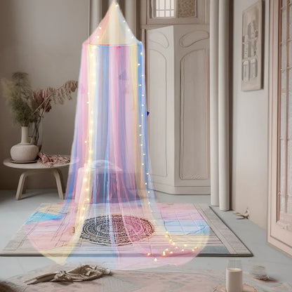 Ciel de lit bebe moustiquaire arc-en-ciel pour bébé