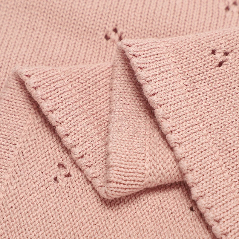 Couverture Tricot pour Bebe en Coton 90x70 cm