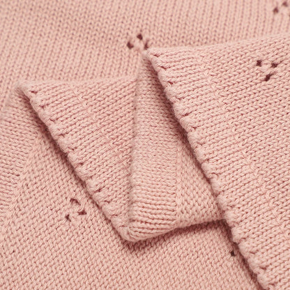 Couverture Tricot pour Bebe en Coton 90x70 cm