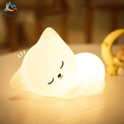 Veilleuse Lumineuse Bebe Chat LED – 7 Couleurs | Rechargeable USB