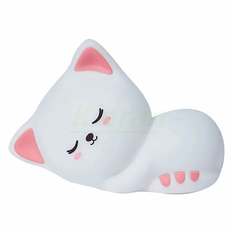 Veilleuse Lumineuse Bebe Chat LED – 7 Couleurs | Rechargeable USB