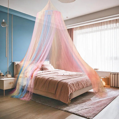 Ciel de lit bebe moustiquaire arc-en-ciel pour bébé