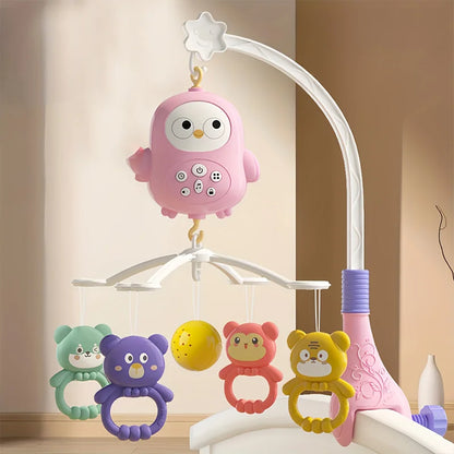 360° Bird Musical Remote Control Baby Crib Mobile Rotating Soft Light Bed Bell Toy Timing Hanging Infant Newborn Bedside Gift