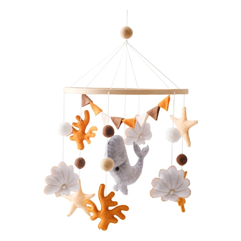 Mobile musical en bois pour bébé – Étoile, Éléphant ou Baleine