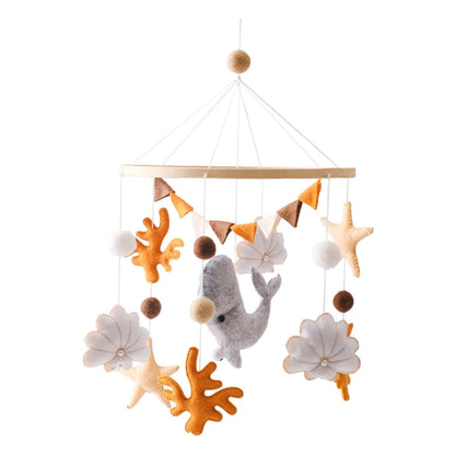 Mobile musical en bois pour bébé – Étoile, Éléphant ou Baleine