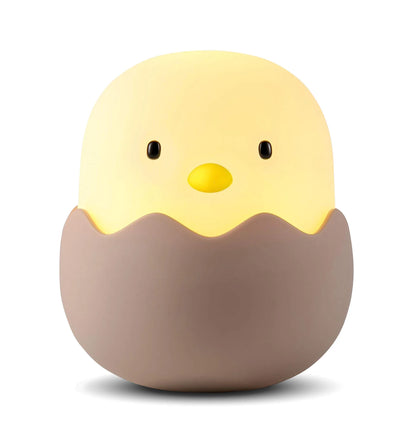 Veilleuse Bébé Lit Coquille d’Œuf en Silicone – Tactile, Minuterie & Rechargeable