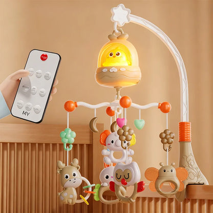 360° Bird Musical Remote Control Baby Crib Mobile Rotating Soft Light Bed Bell Toy Timing Hanging Infant Newborn Bedside Gift