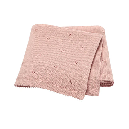 Couverture Tricot pour Bebe en Coton 90x70 cm