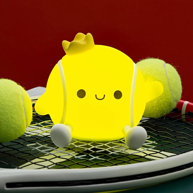 Veilleuse Lumineuse Bebe Silicone Tennis – Lampe Tactile Rechargeable USB pour Chambre Enfant