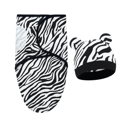 Lange d’emmaillotage bébé en coton – Zèbre noir et blanc