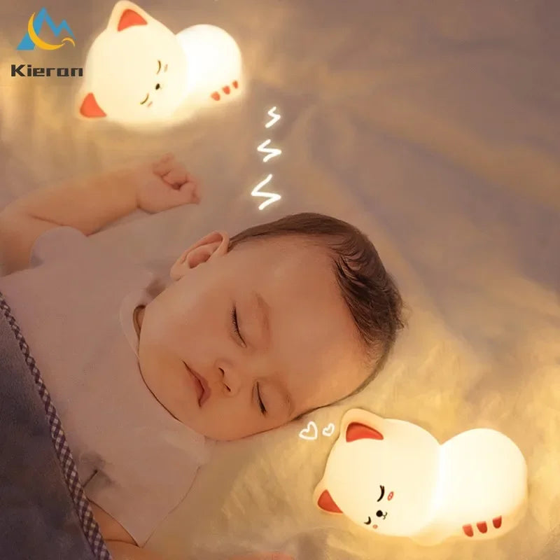 Veilleuse Lumineuse Bebe Chat LED – 7 Couleurs | Rechargeable USB