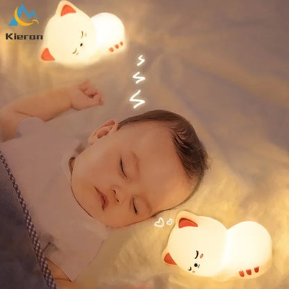 Veilleuse Lumineuse Bebe Chat LED – 7 Couleurs | Rechargeable USB