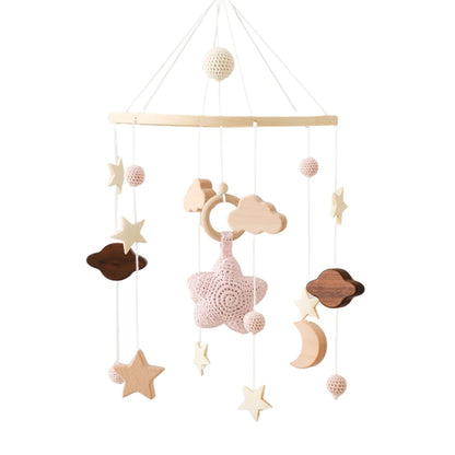 Mobile musical en bois pour bébé – Étoile, Éléphant ou Baleine
