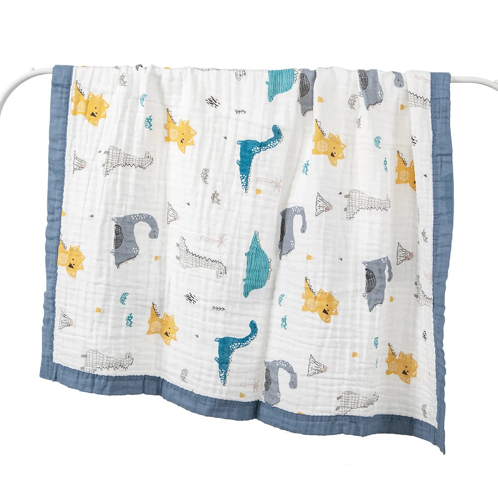 Couverture bebe naissance en gaze de coton 6 couches – 110 × 110 cm