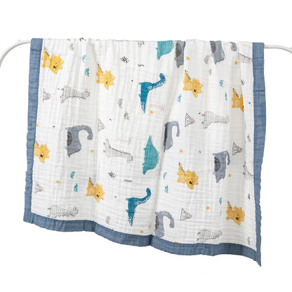 Couverture bebe naissance en gaze de coton 6 couches – 110 × 110 cm