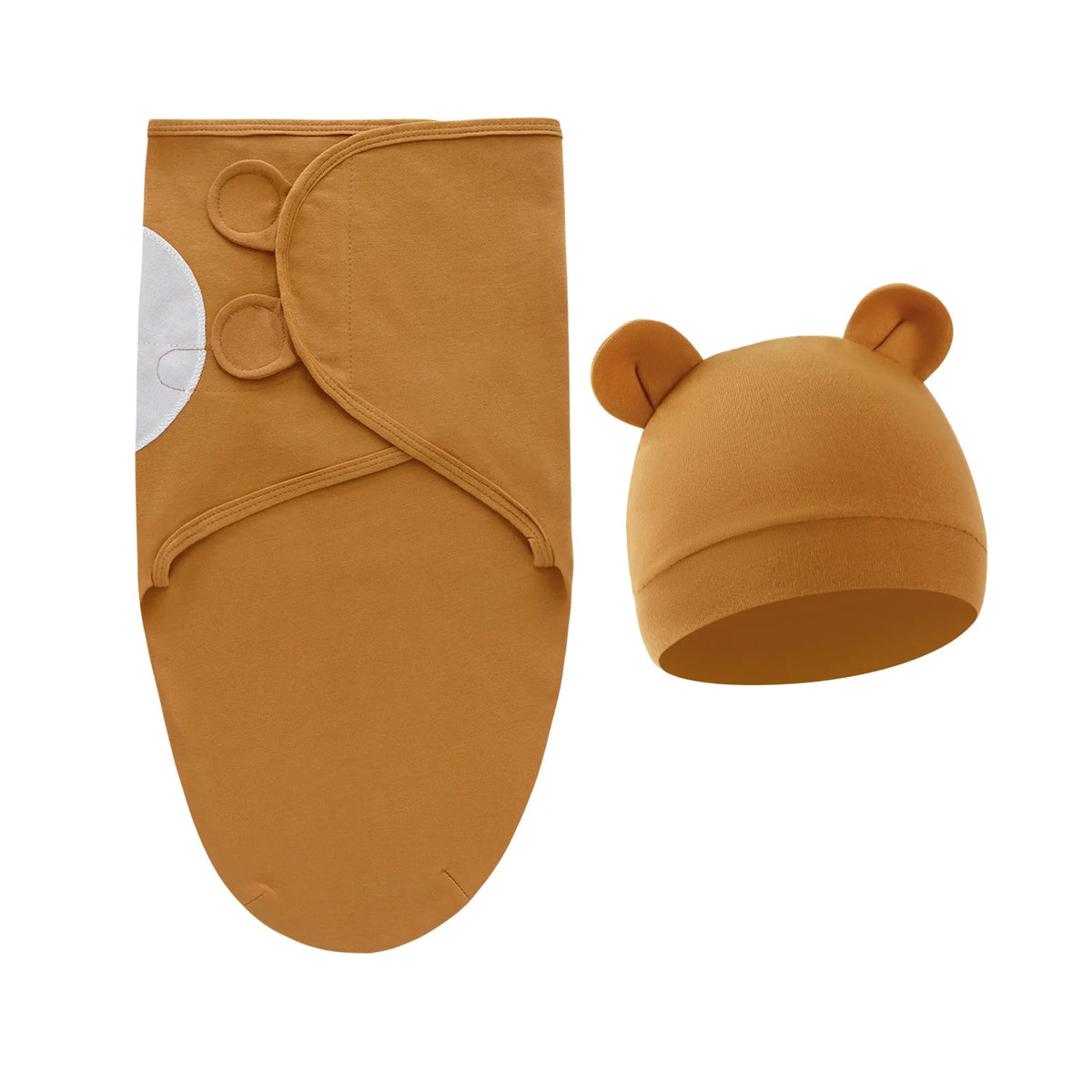 Emmaillotage bébé lange en coton avec bonnet à oreilles