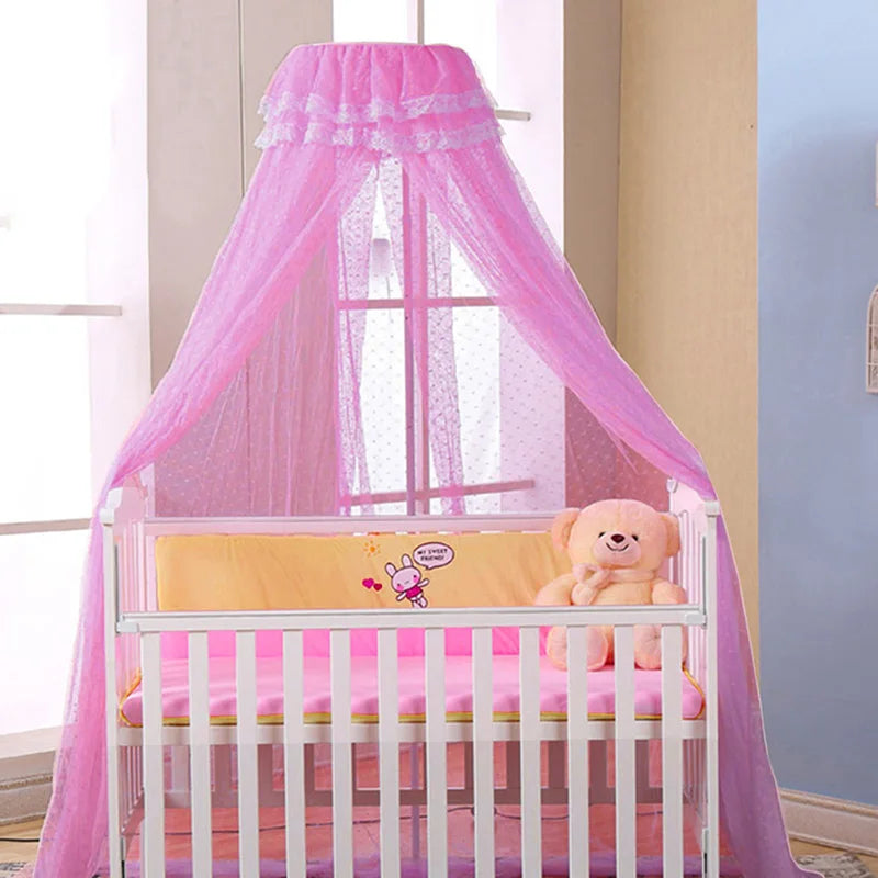 Ciel de lit bébé moustiquaire sans support – Rose, bleu ou blanc