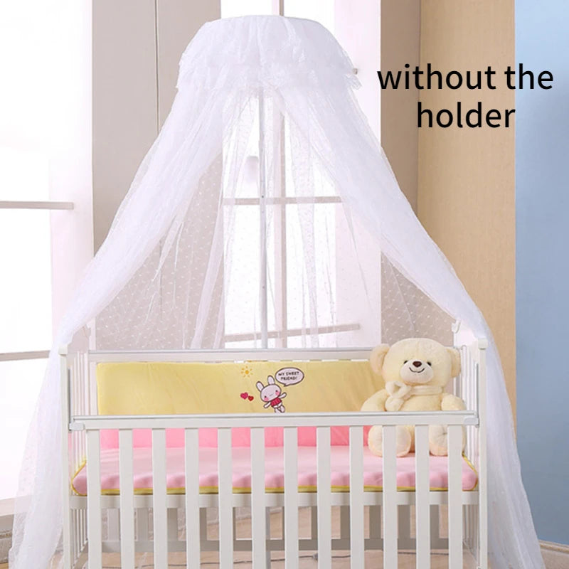 Ciel de lit bébé moustiquaire sans support – Rose, bleu ou blanc