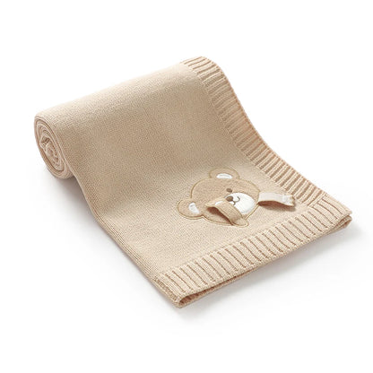 Couverture tricot pour bébé 90x70 cm - maille douce toutes saisons
