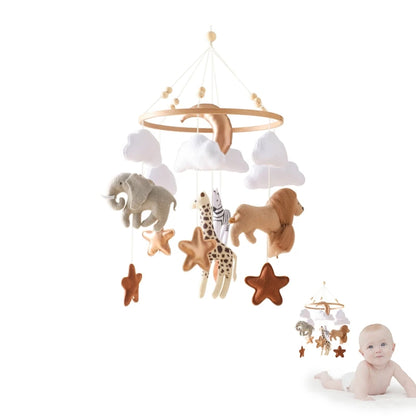 Mobile lit bébé musical en bois et feutre
