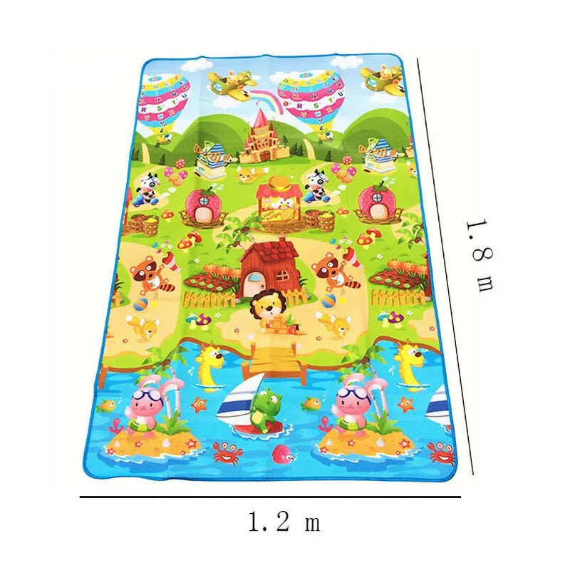 Tapis d'éveil bébé 180x120 cm – Mousse imperméable, doux et éducatif