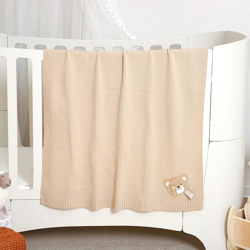 Couverture tricot pour bébé 90x70 cm - maille douce toutes saisons