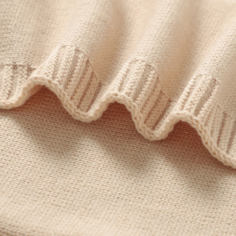 Couverture tricot pour bébé 90x70 cm - maille douce toutes saisons