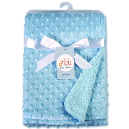 Couverture bébé polaire unie – Bleu, blanc ou gris