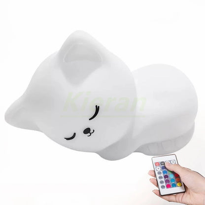Veilleuse Lumineuse Bebe Chat LED – 7 Couleurs | Rechargeable USB