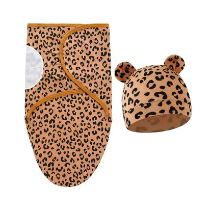 Emmaillotage bébé lange en coton avec bonnet à oreilles