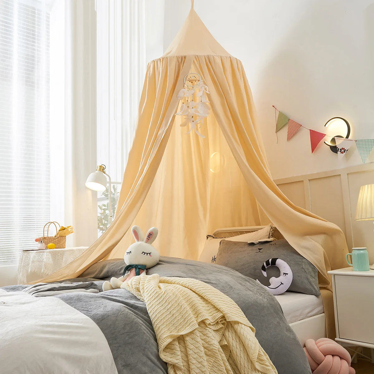 Ciel de lit pour bébé en dôme suspendu, moustiquaire et tente de jeu