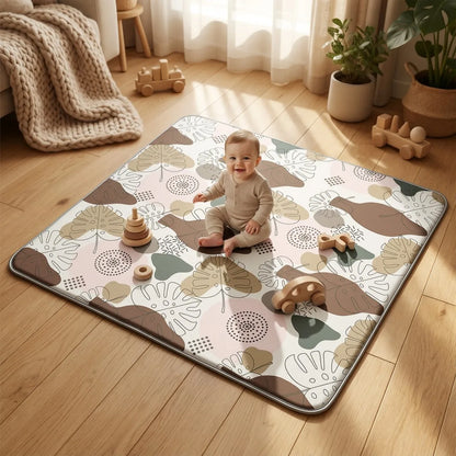 Tapis d’éveil bébé pliable et rembourré 127 x 127 cm