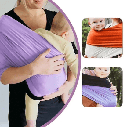 Écharpe de portage confortable et ajustable en tissu doux pour porter bébé en sécurité et liberté.
