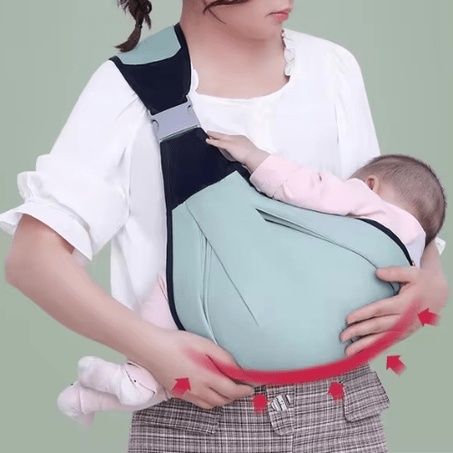 Porte bébé Ultime Confort en tissu doux et respirant avec sangles ajustables pour un portage sécurisé et ergonomique du bébé