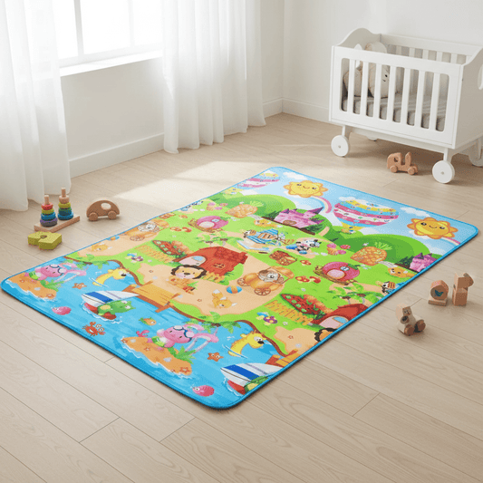 Tapis d'éveil bébé 180x120 cm – Mousse imperméable, doux et éducatif - Palais des petits