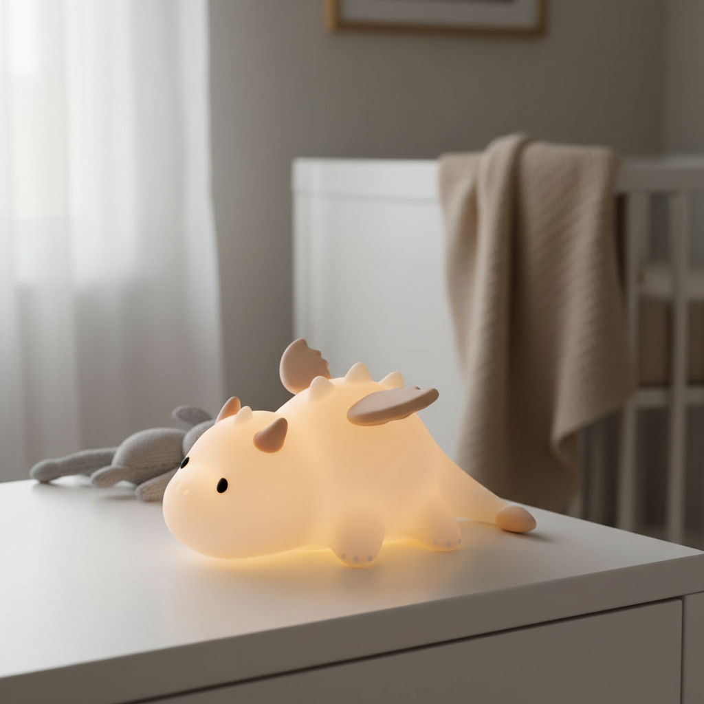 Veilleuse Douce Bebe Silicone Nailloong – Lampe LED Rechargeable USB, Lumière Douce Colorée pour Chambre Bébé