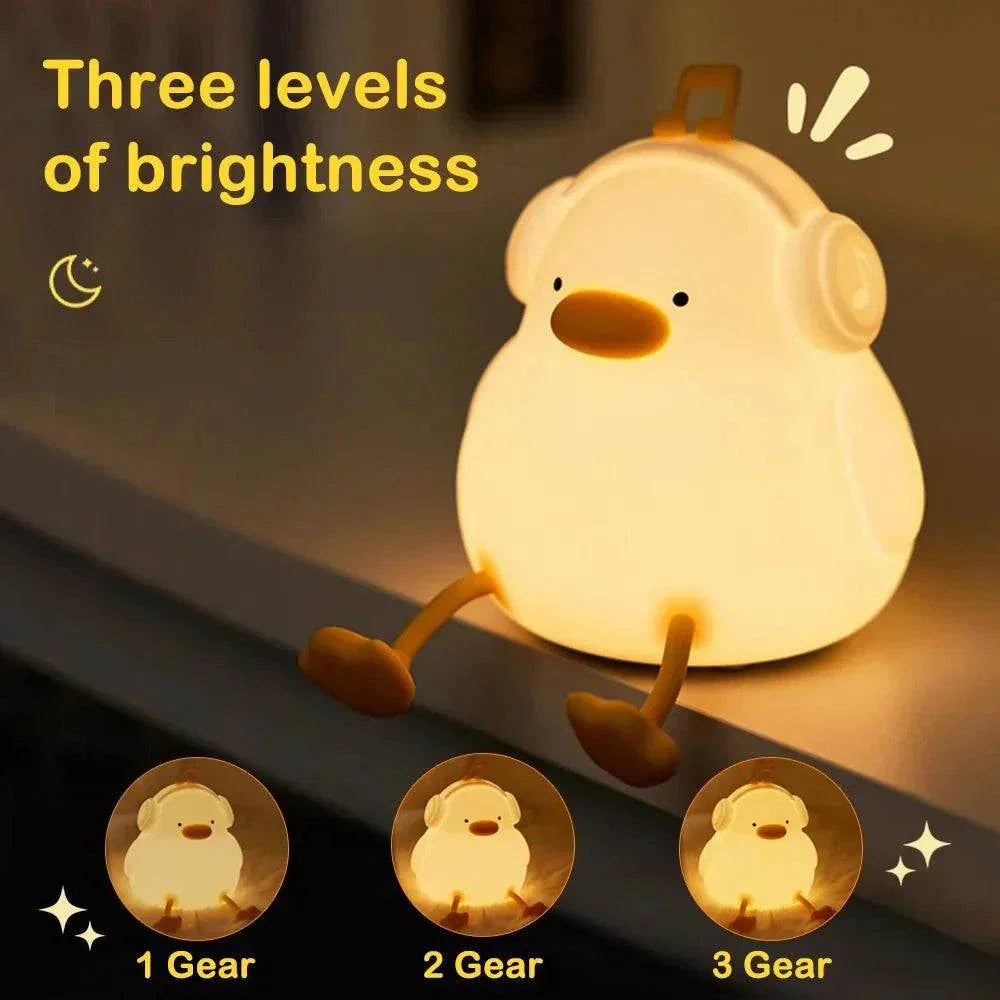veilleuse bébé-blanche canard lumineuse avec trois niveaux de luminosité, lumière douce et apaisante pour enfant