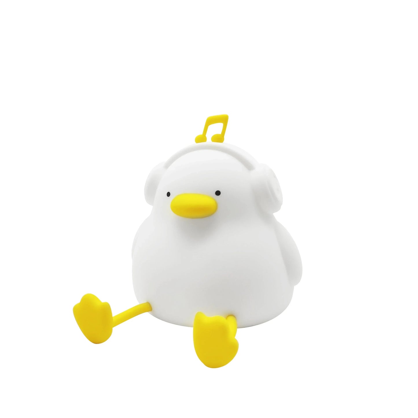 veilleuse bébé-blanche en forme de canard blanc avec lumière douce et pieds jaunes, lampe apaisante pour enfants