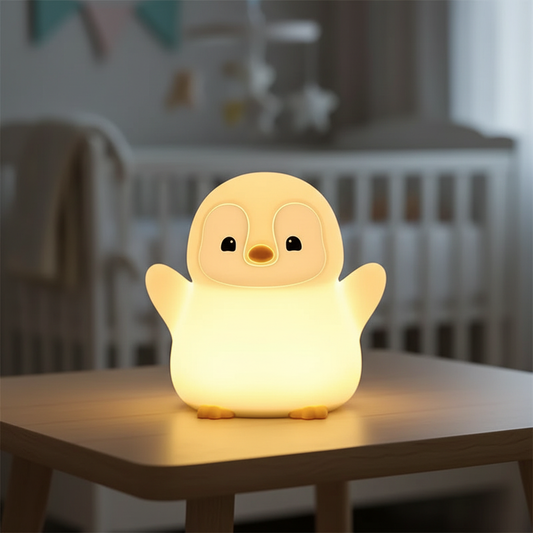 Veilleuse pingouin en chambre bébé